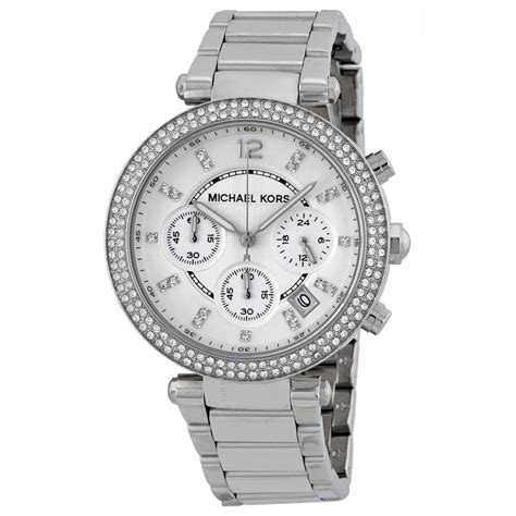 michael kors ladies kerry silver watch|michael kors silver diamond watch.